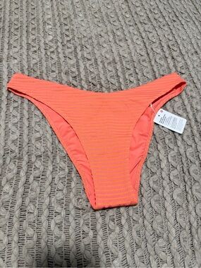 NWT Lululemon smocked skimpy swim bottoms peach orange size 10